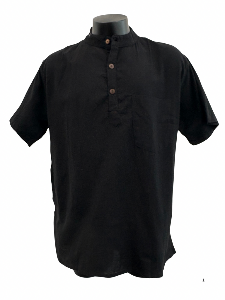 Cotton Short Sleeve Shirt Black