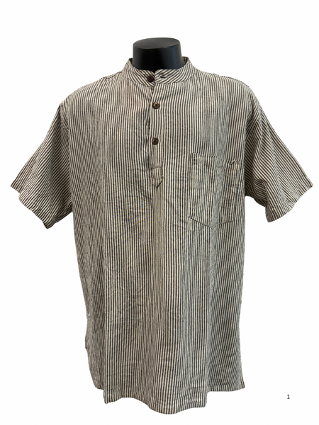 Cotton Short Sleeve Striped Shirt