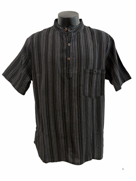 Cotton Short Sleeve Striped Shirt