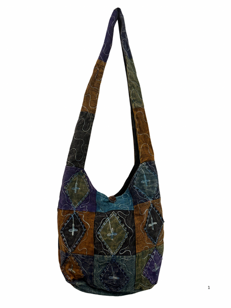 Embroidered Patchwork shoulder bag
