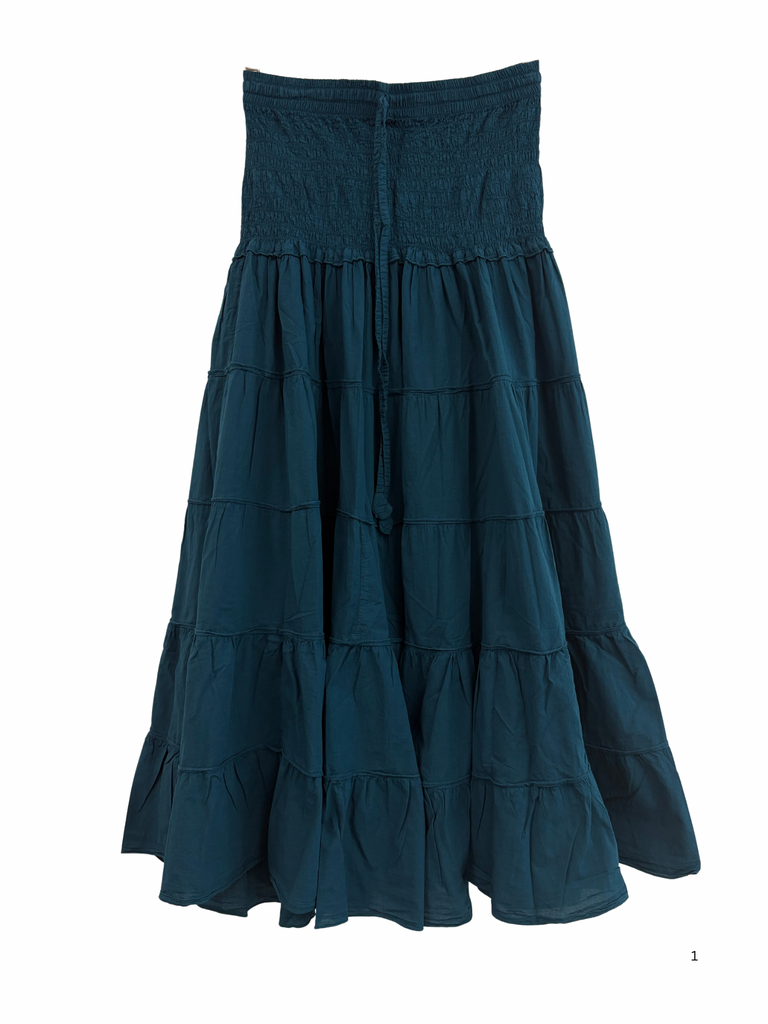 Tiered Skirt Teal Blue