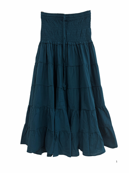 Tiered Skirt Teal Blue
