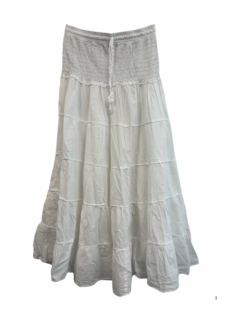 Tiered Skirt White