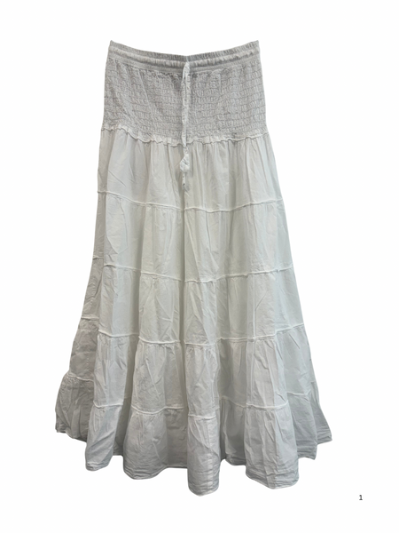 Tiered Skirt White