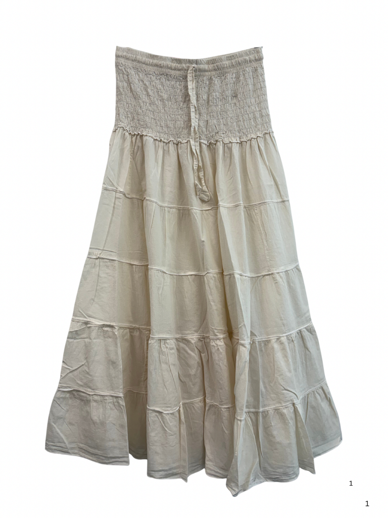 Tiered Skirt Cream