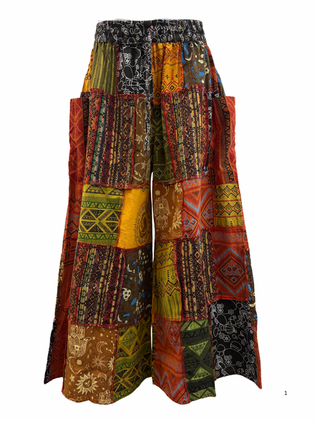 Wide leg patch pants Orange