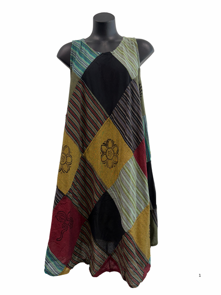 Patchwork cotton dress S/M