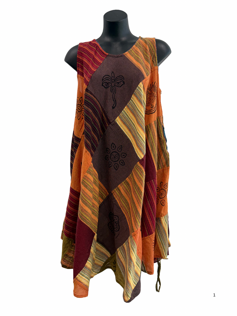 Patchwork cotton dress S/M
