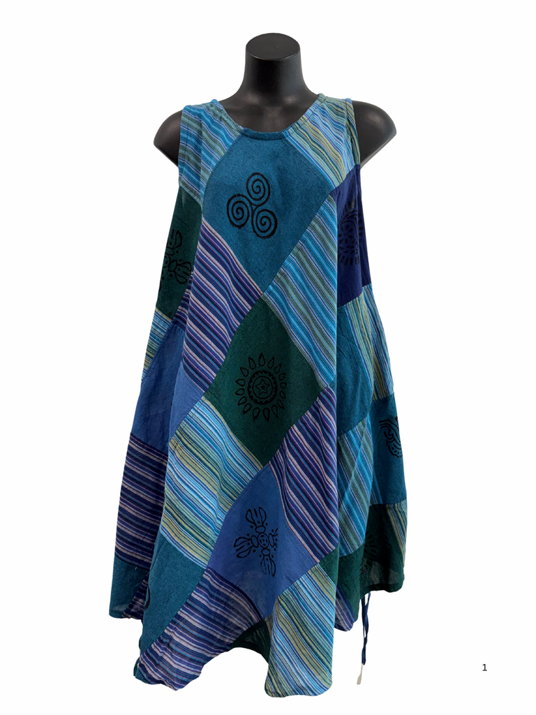 Patchwork cotton dress S/M