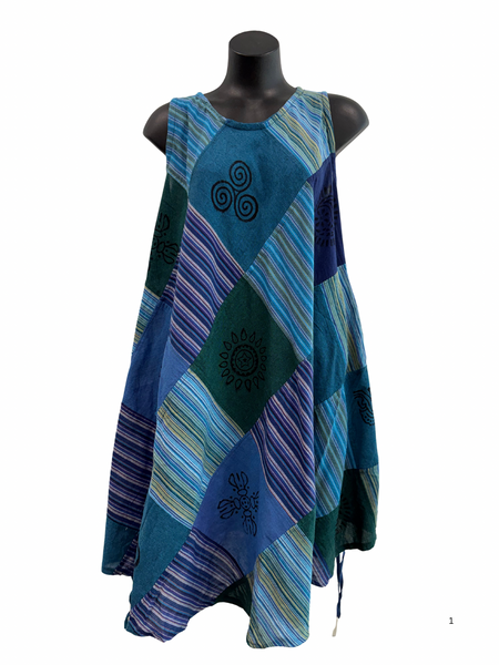 Patchwork cotton dress S/M