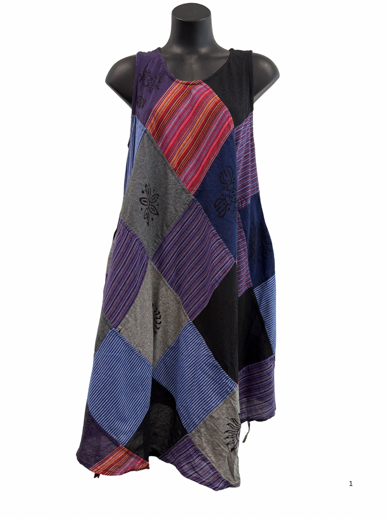 Patchwork cotton dress S/M