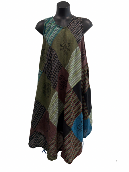 Patchwork cotton dress L/XL