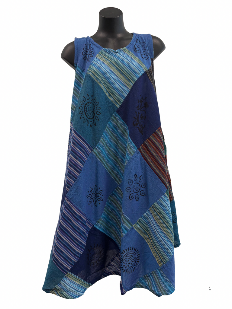 Patchwork cotton dress L/XL