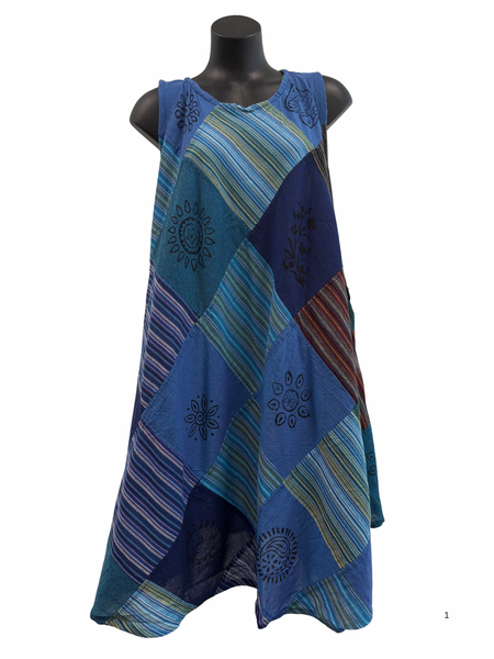 Patchwork cotton dress L/XL
