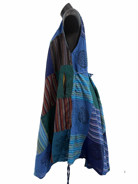 Patchwork cotton dress L/XL
