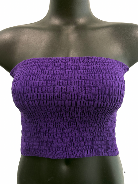 Shirred tube top Purple