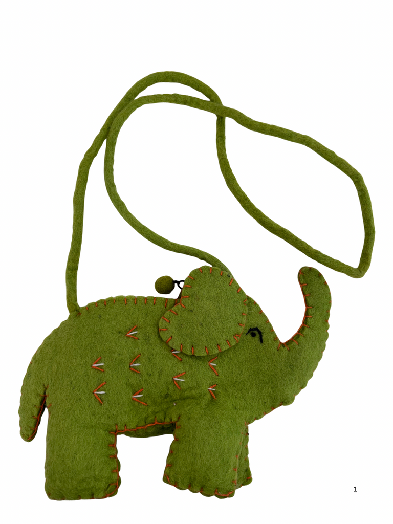 Felted wool elephant bag