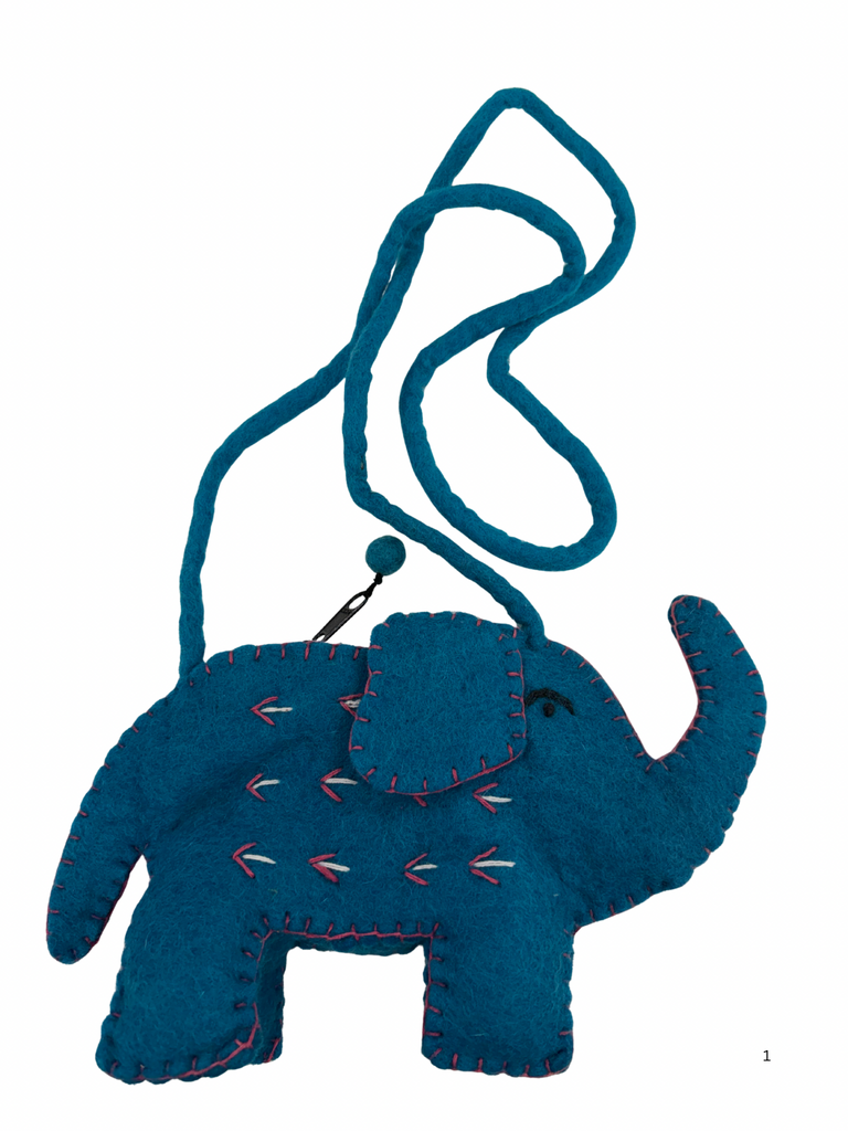 Felted wool elephant bag