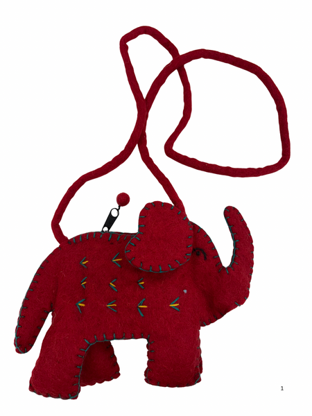 Felted wool elephant bag