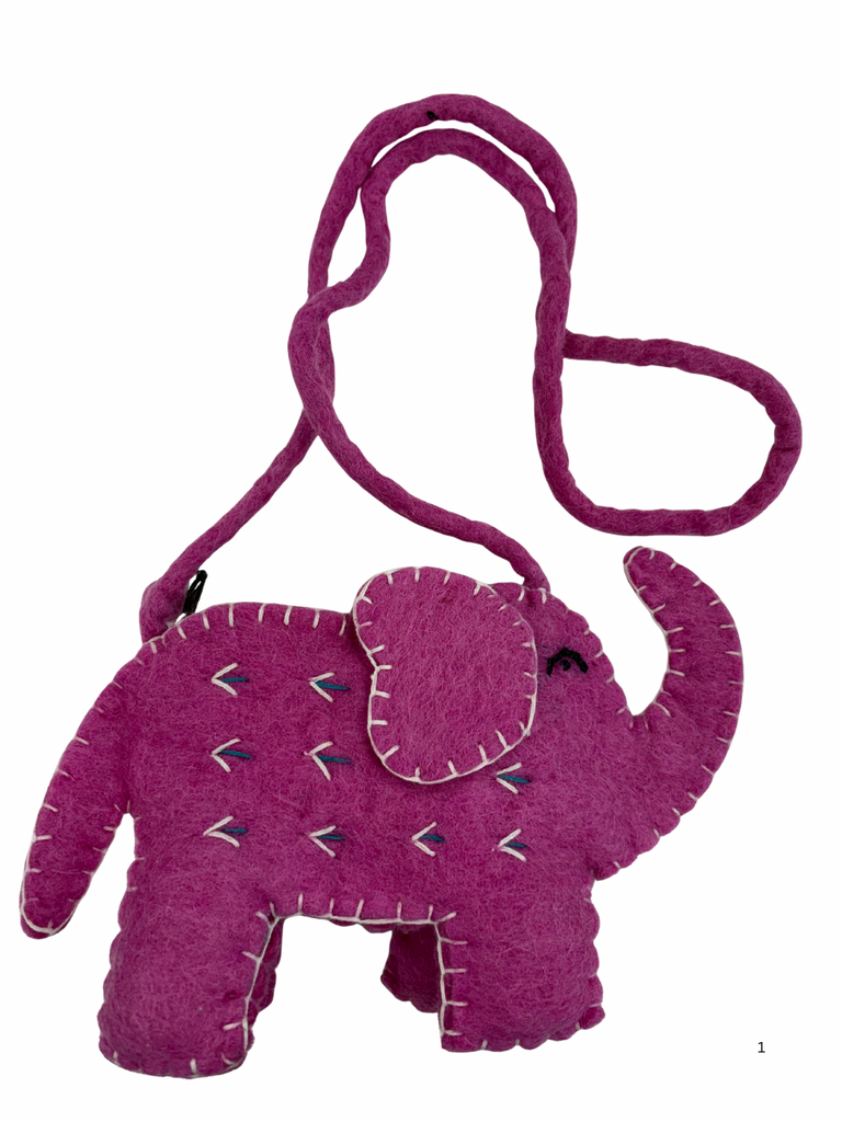 Felted wool elephant bag