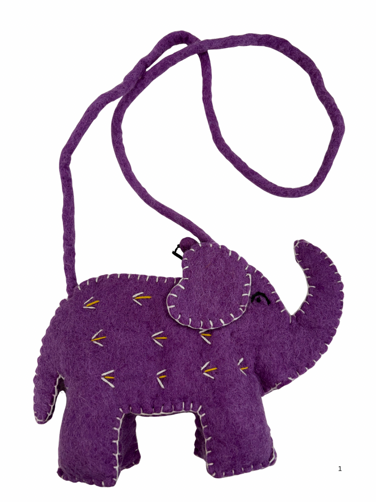 Felted wool elephant bag