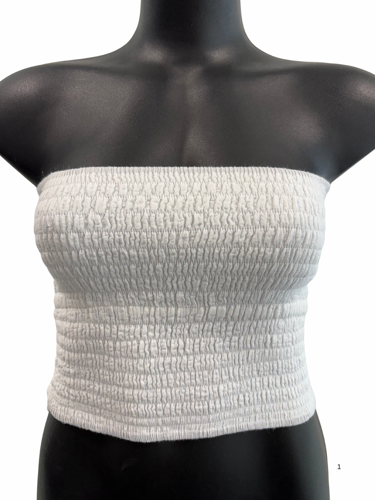 Shirred tube top White
