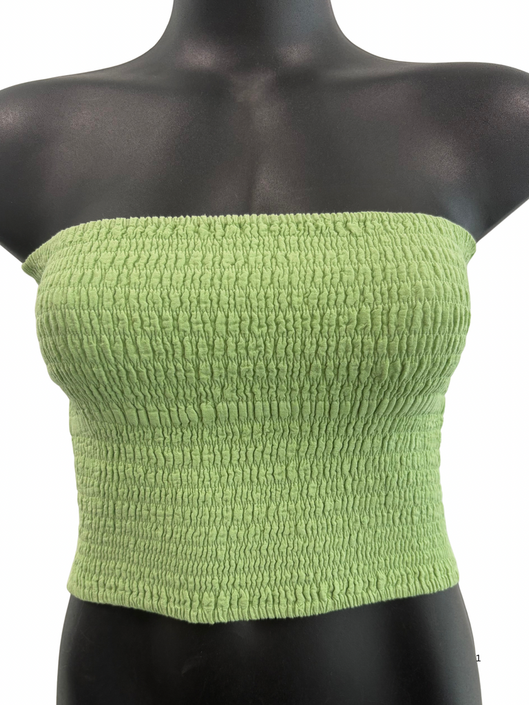 Shirred tube top Light Green