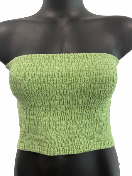 Shirred tube top Light Green