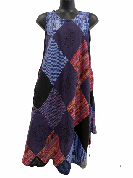 Patchwork cotton dress L/XL