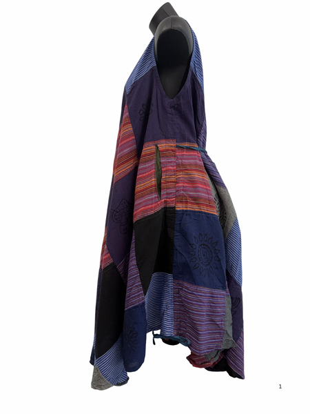 Patchwork cotton dress L/XL