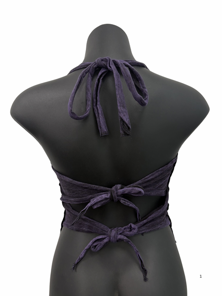 Asymmetric overlocked top purple