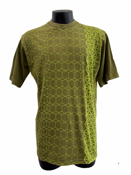 T-shirt Flower of Life print Green