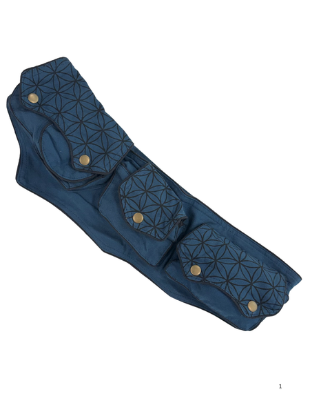 Bum bag long Flower of Life Teal