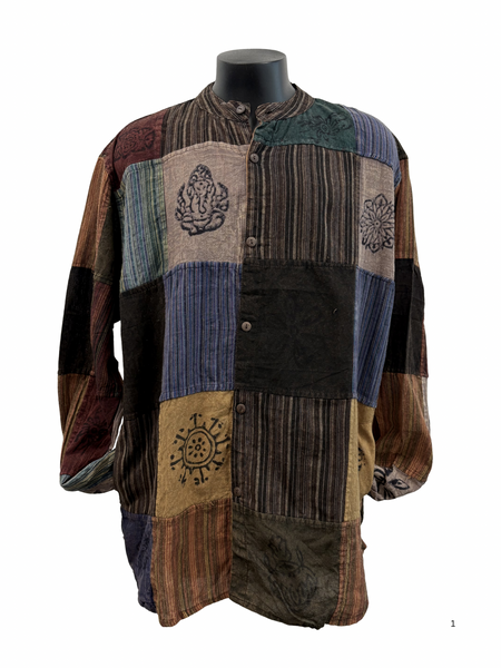 Patchwork Cotton Shirt 3XL