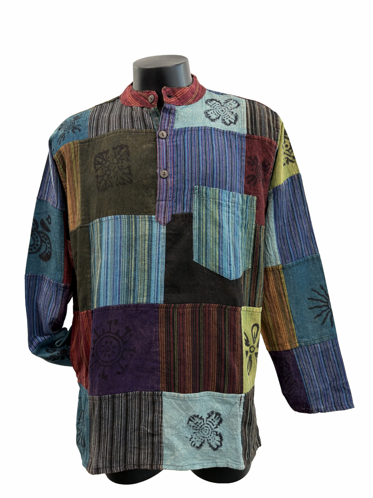 Patchwork Cotton Shirt M