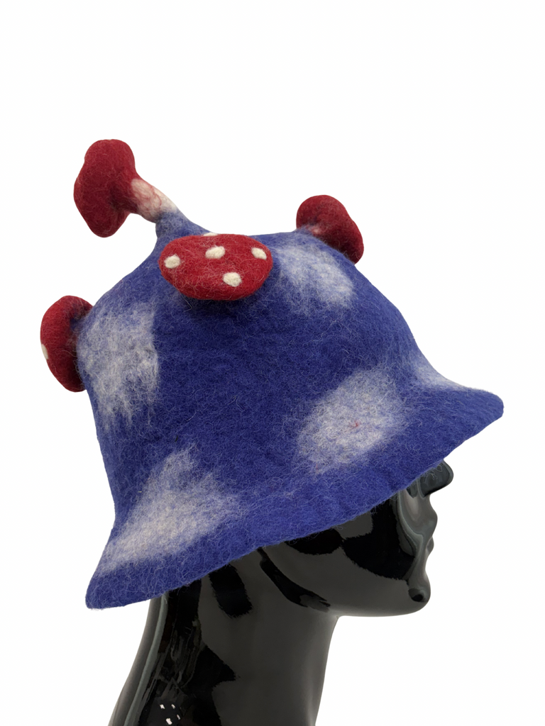 Felted Wool winter hat mushroom