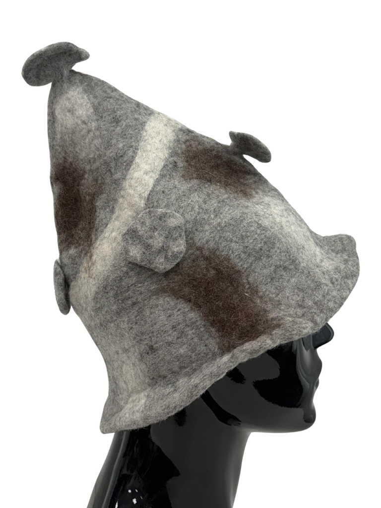 Felted Wool winter hat wizard grey