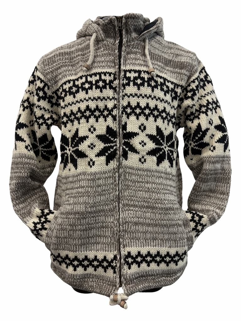 Knit fair isle jacket snowflake cream