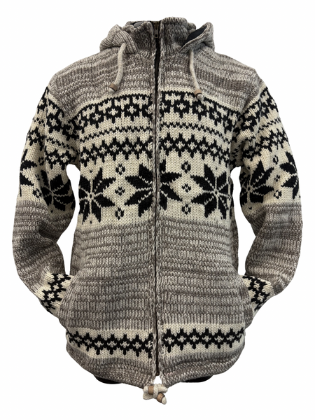 Knit fair isle jacket snowflake cream