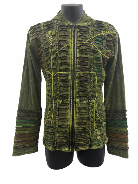 Unlined knit razor cut jacket Green