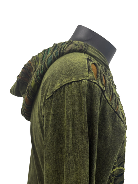 Unlined knit razor cut jacket Green