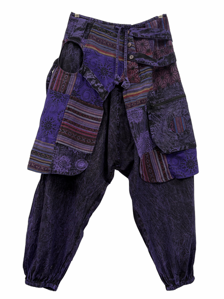 Doof Pants with patchwork wrap Purple