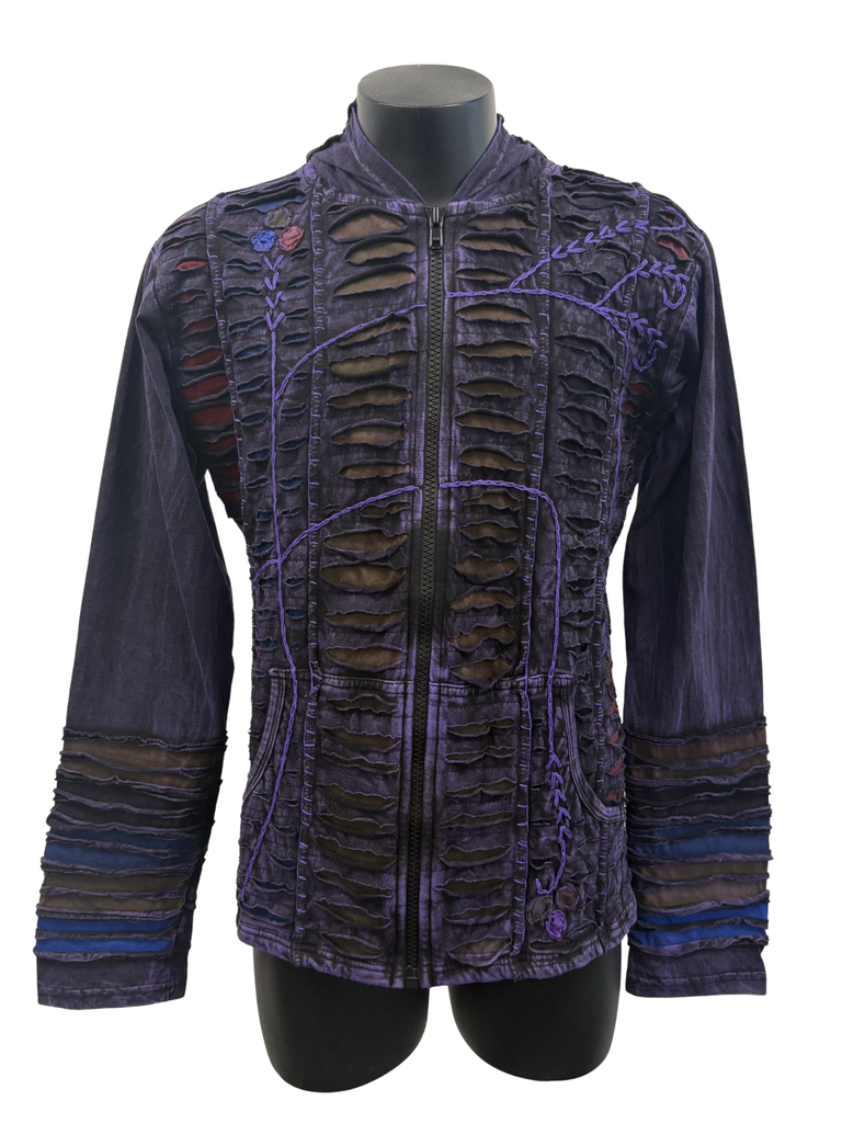 Unlined knit razor cut jacket Purple