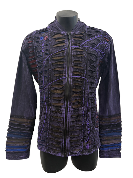 Unlined knit razor cut jacket Purple