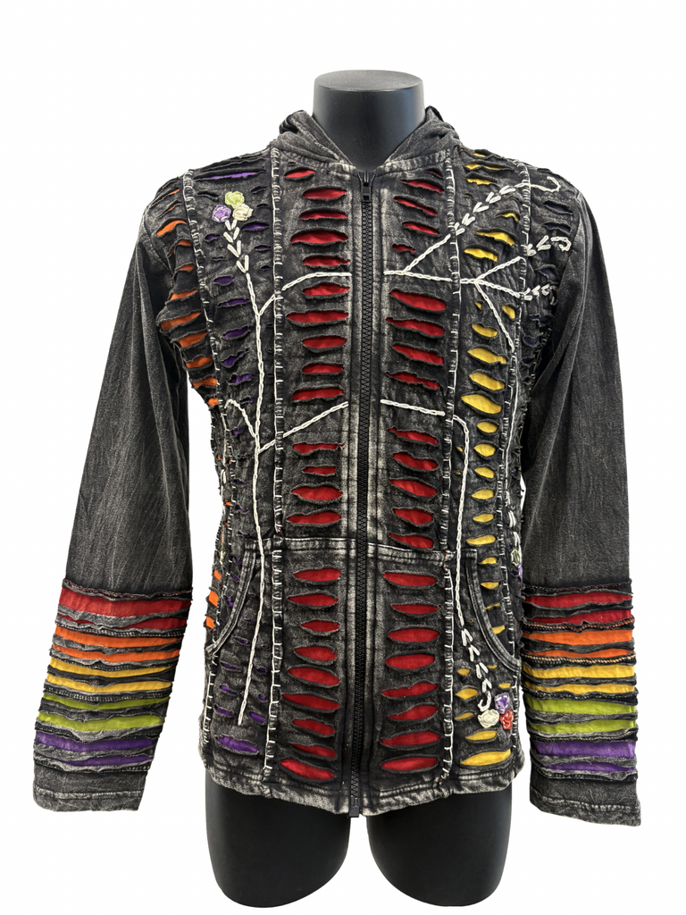 Unlined knit razor cut jacket Charcoal