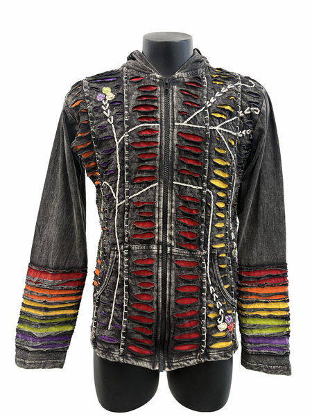 Unlined knit razor cut jacket Charcoal