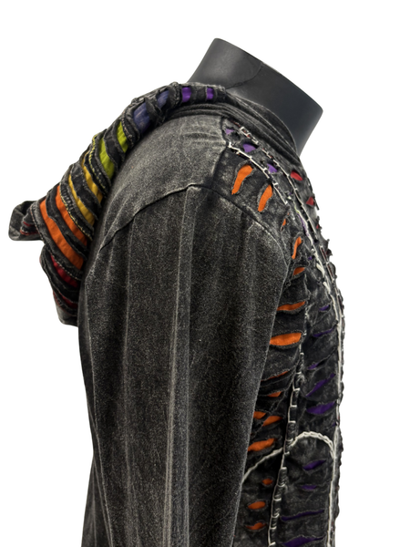 Unlined knit razor cut jacket Charcoal