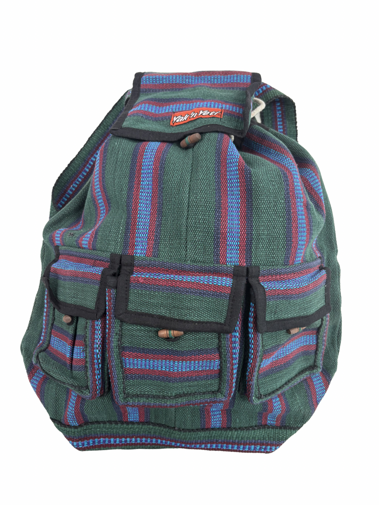Striped cotton backpack bag
