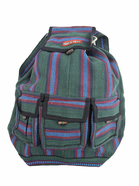 Striped cotton backpack bag