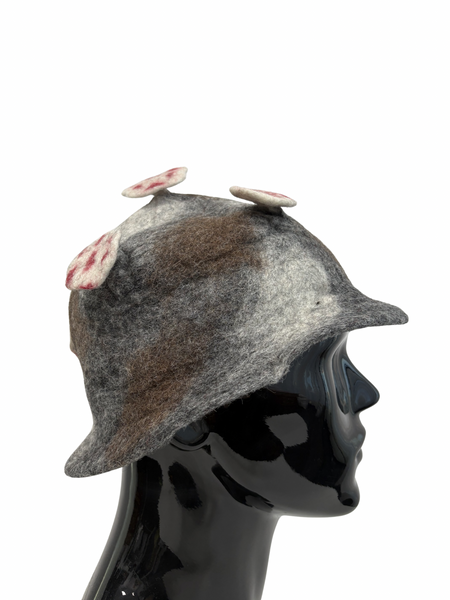 Felted Wool winter hat mushroom